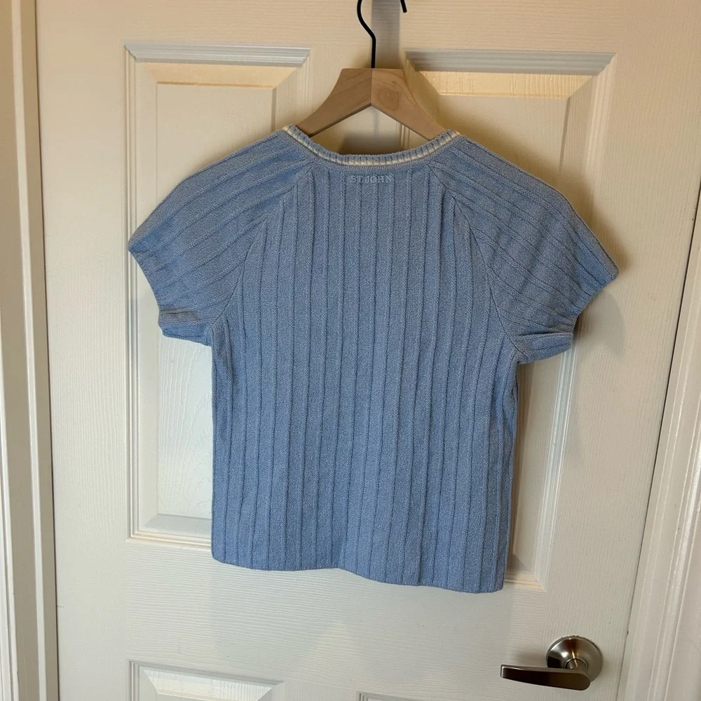 ST JOHN SPORT SOFT BLUE SANTANA KNIT SIZE P - Picture 2 of 8
